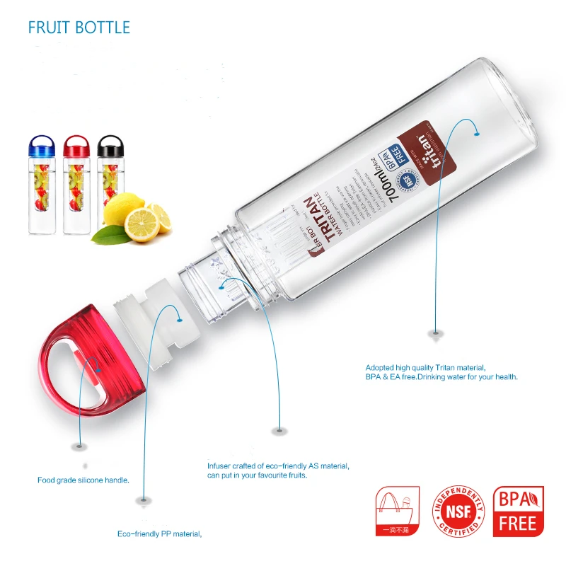 700 мл Детокс здоровья бутылка для воды с фруктами Infuser соковыжималка фруктов