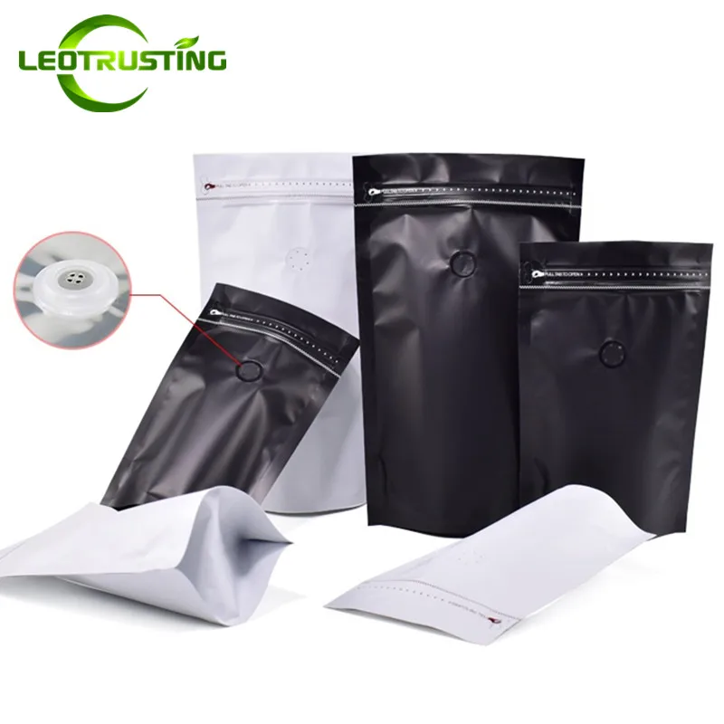 Leotrusting 50 шт. боковое открытие 1/4 ~ 2 фунта белая/черная алюминиевая фольга кофе