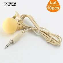 10 шт./лот телесный цвет зажим для галстука с отворотом микрофон петличный 3,5 мм Винт Разъем Lapela Microfone для Беспроводная система караоке передатчик