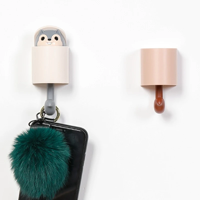 

Coat Wall Hook Key Holder Creativity Outstretch Squirrel Hook Wall Home Decoration Kitchen Hook Bathroom Accessories Coat Hanger