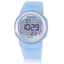 XONIX Précis Gelée Montre De Mode Minimaliste Mat Filles Natation Plongée Montre Étanche LED Wlectronic Montres FI