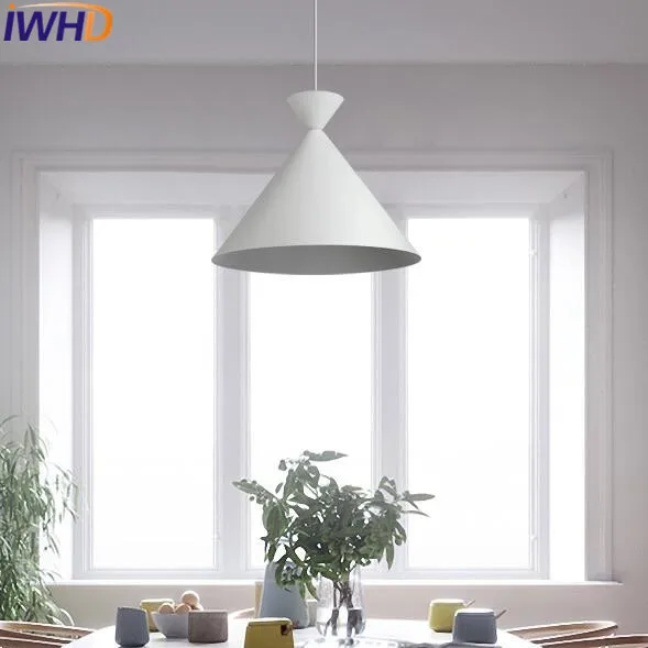 Iwhd dormitorio LED Lámparas colgantes moda moderna lámpara colgante blanco salón restaurante hogar Iluminación lámparas iluminacion