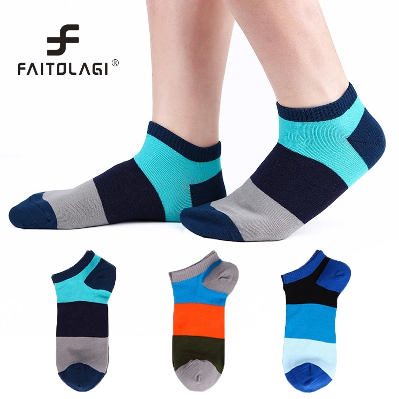 

1 Pair Leisure Invisible Socks for Men Male Cotton Ship Boat Short Socks Stitching Colorful Ankle Socks Breathable Casual Socks