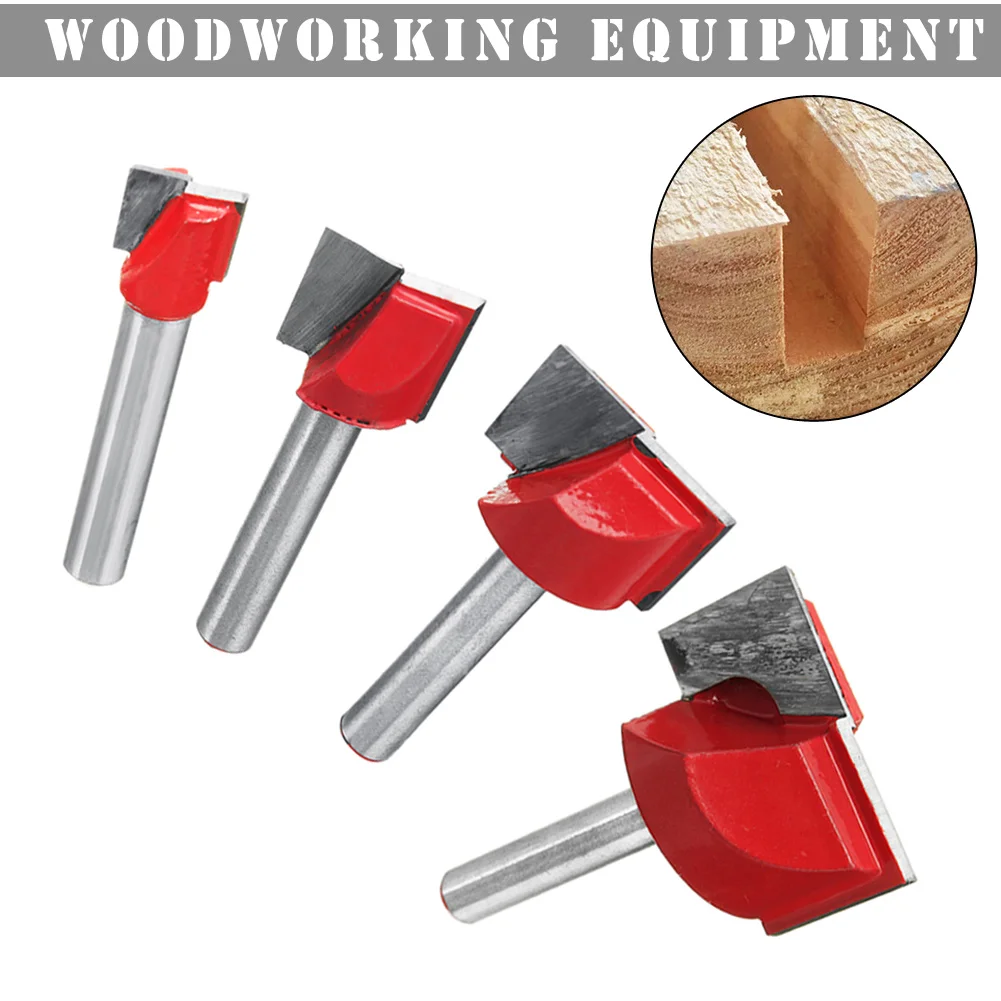 

4 Pcs 10/15/22/30mm Router Bit Surface Planing Bottom Cleaning Wood Milling CNC Router Bit HVR88
