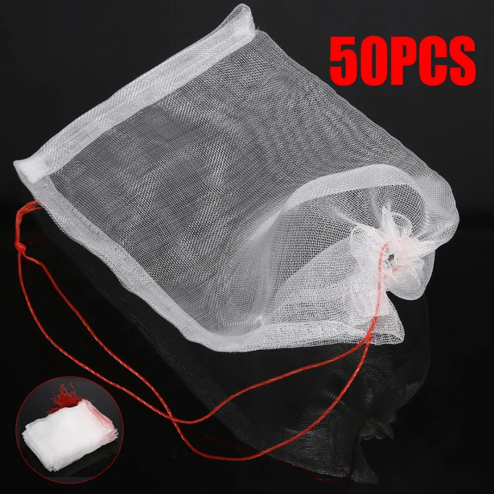 

50Pcs Garden Plants Vegetable Fruit Protection Bag Anti Bird Drawstring Netting Mesh Bag for Agriculture Pest Control Tools