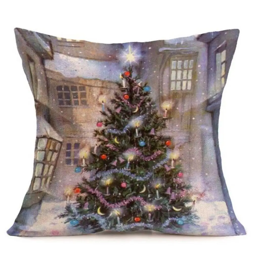 G Чехол для подушки 45*45 Merry Christmas, льняные наволочки для дивана, наволочки для подушки, украшение для дома - Цвет: G