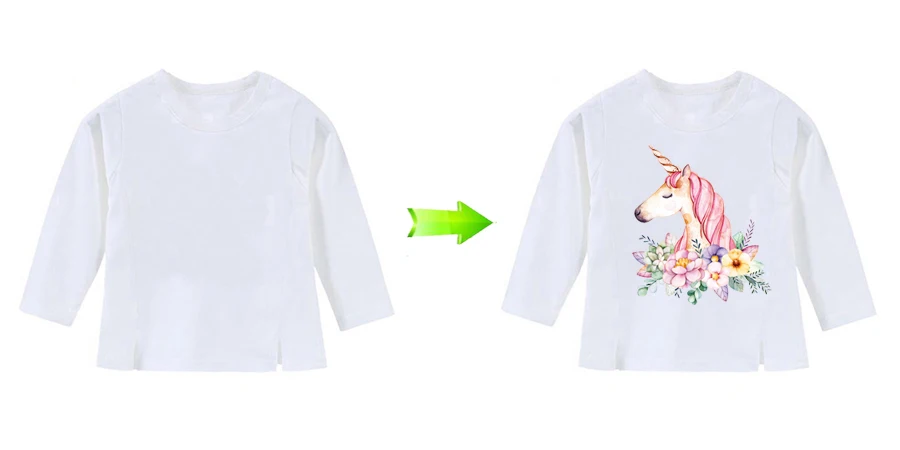 1-Flower Unicorn Appliques 2018 New A-Level Washable T-Shirt Diy Decoration Parches Ropa Iron Patches For Clothing