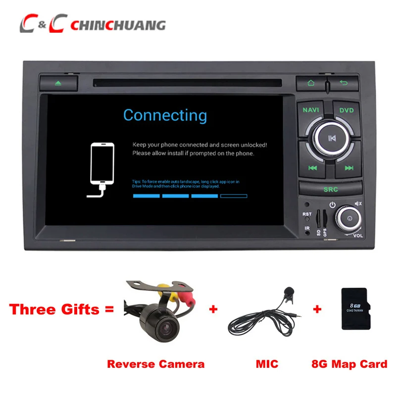 

Free Mic and Camera ! Car Radio Multimedia DVD Player for Audi A4 2002-2007 Seat With GPS Navi BT SWC WiFi DVR,Support OBD DAB+