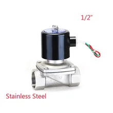 Электрический Соленоидный клапан Вода Воздух N/C 2 Way 1/" AC 220V 2W160-15 корпус из нержавеющей стали DC12V 24V AC110V 220V водяной клапан