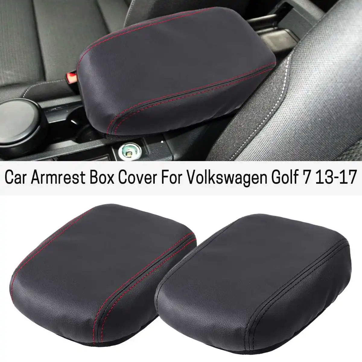 

PU leather Car Armrest Box Cover Center Console Accessories For VW Golf 7 MK7 2013 2014 2015 2016 2017