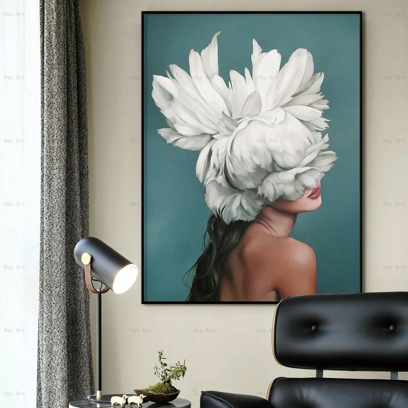 Wall art for home decor Picture Print portrait Women Canvas Painting Unframed prints feather Abstract Poster Wall art for home decor Picture Print portrait Women Canvas Painting Unframed prints feather Abstract Poster