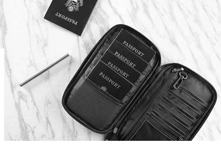 RFID дорожный бумажник для паспорта, многофункциональный водонепроницаемый семейный держатель для паспорта, органайзер для документов, кредитная карта, посылка, кошелек