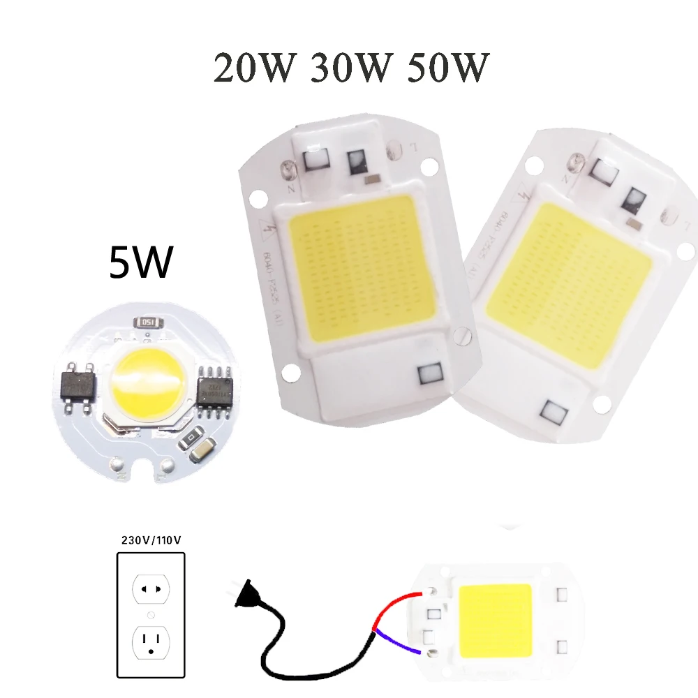 Чип CoB для светодиодной лампы 5/20/30/50 Вт 220 В IP65|smart ic|led lamp chiplight bulb |