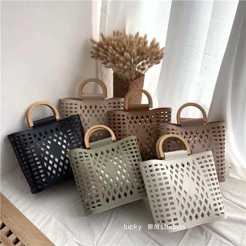 

IMYOK 2019 New Women Hollow Crossbody Bag Summer Holiday Handbag Women Casual Basket Tote Bags Travel Beach Purse for Girls