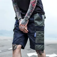 Хип-хоп шорты уличные темные ветровые камуфляжные шорты Speliced повседневные шорты модные панк мужские уличные шорты для танцев хип-хоп одежда