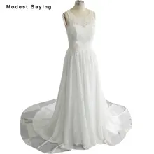 New Collection 2018 Elegant White A-Line Lace Wedding Dresses with Flowers Formal Women Pearls Bridal Gowns vestido de noiva
