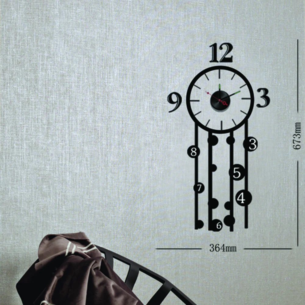 DIY Wall Clock Sticker Modern Design Big Clocks for Bedroom 3D Stickers