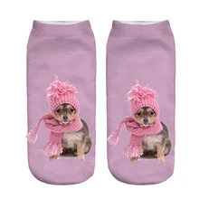 SLMVIAN несколько 3D печатных женщин носки унисекс милые короткие носки цвета Мода стиль