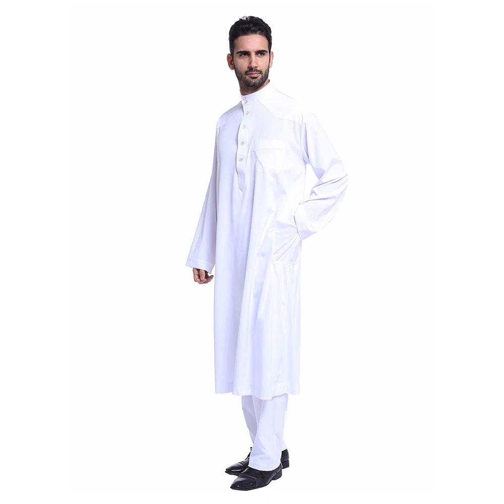 2018 Fashion Saudi Style Solid color Abaya Men Robe Muslim Cosplay Arab Islamic clothing Indian mens kaftan S-3XL | Тематическая