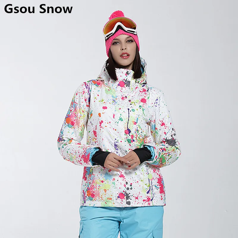 Gsou الثلوج الملونة بدلة تزلج الإناث على الجليد سترة فيستي تزلج فام الشتاء سترة المرأة سترة تزلج تزلج الدافئة esqui Gsou الثلوج الملونة بدلة تزلج الإناث على الجليد سترة فيستي تزلج فام الشتاء سترة المرأة سترة تزلج تزلج الدافئة esqui