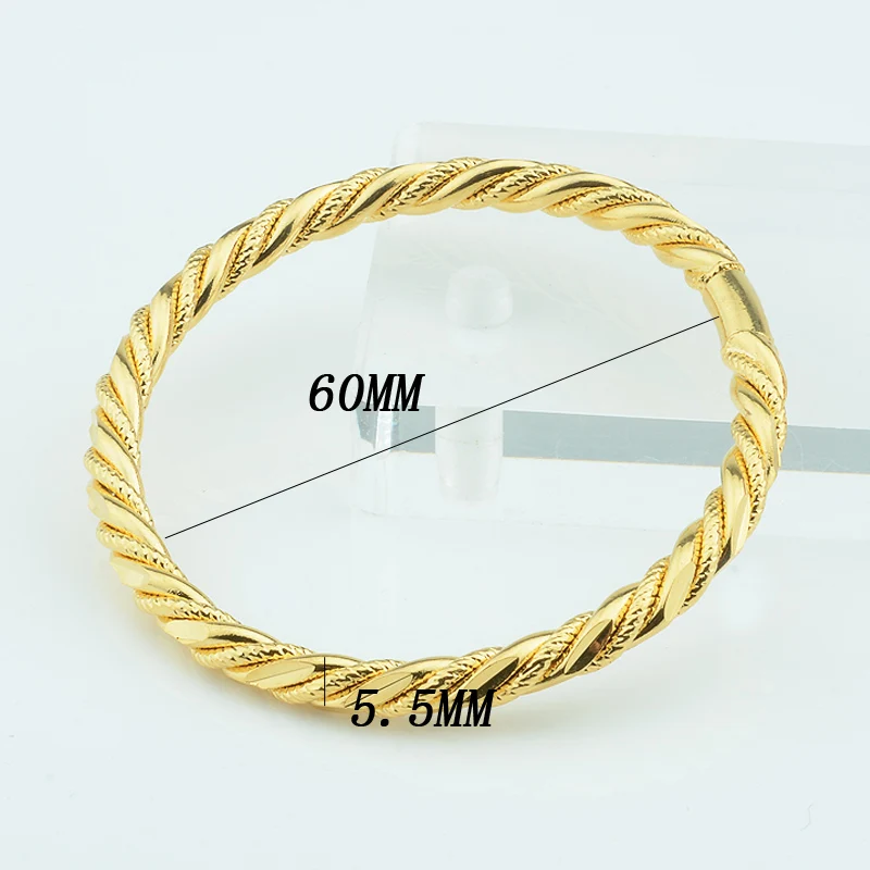 1 шт Для женщин желтого золота Цвет трос браслеты ювелирные изделия dia.60mm