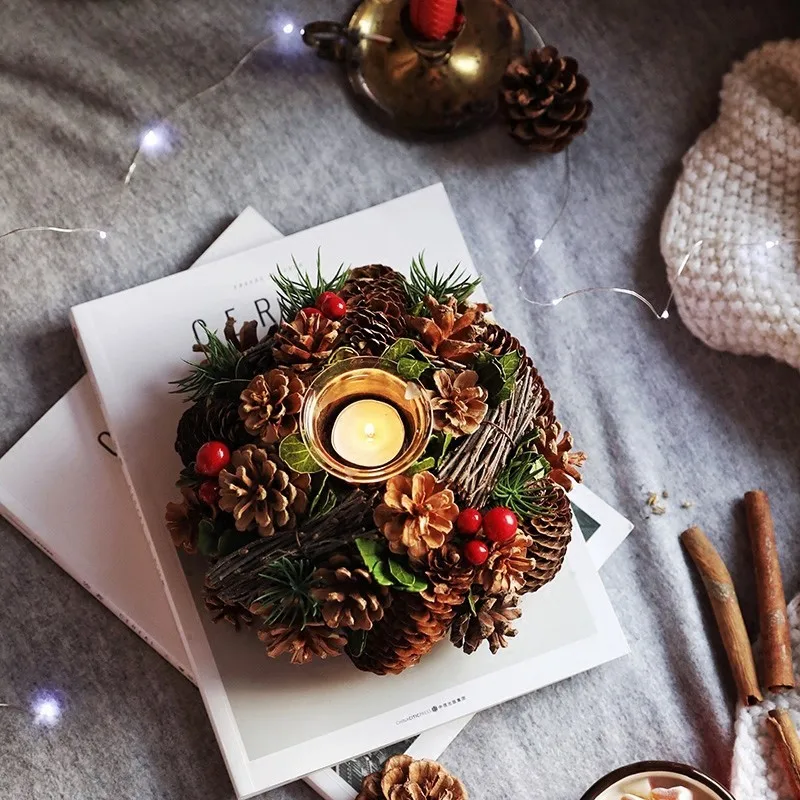 Рождественский подсвечник Pinecone чайный светильник подсвечники для обеденного