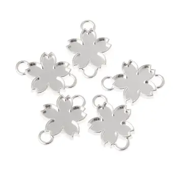 

5 Pcs DIY Handmade Pendant Jewelry Frame Mold Double Hook Cherry Blossom Petals Border UV Resin Epoxy Glue Metal Hollow Borders