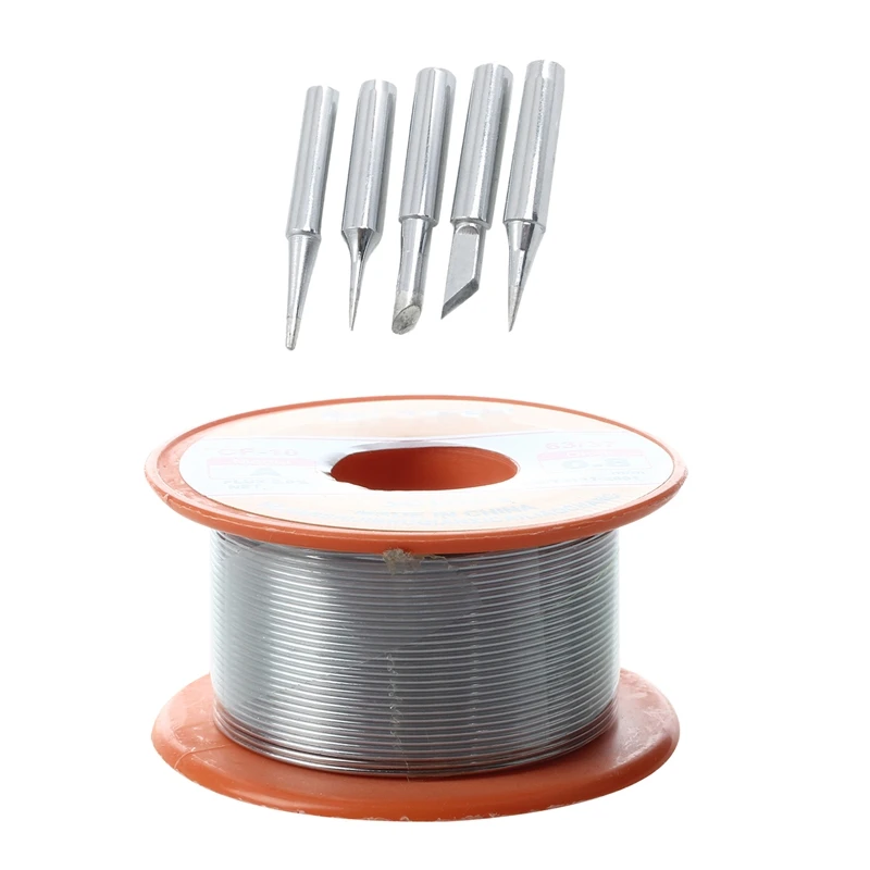

Tin Lead Solder Core Flux Soldering Welding Solder Wire Spool Reel 0.8mm 63/37 & P36 Soldering Station Conical Bevel 60W Solde