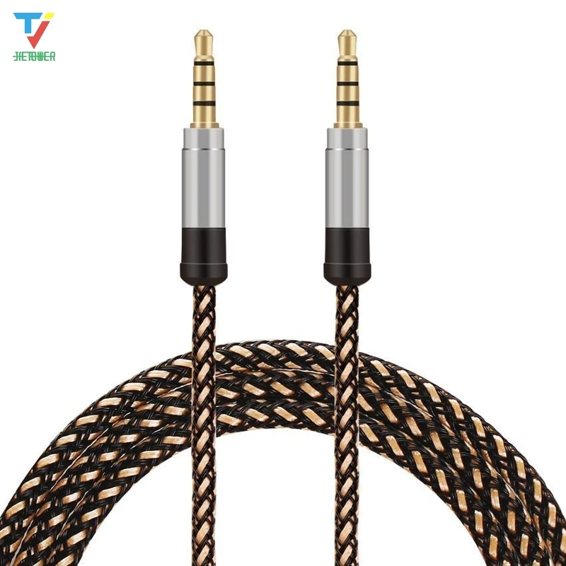 300pcs lot 3 5mm jack aux Cable for Samsung mp3 3 5 mm Car Audio Cable wire Colorful Nylon Headphone Beats Speaker AUX Cord
