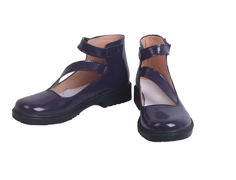 Touhou Project Reimu Hakurei Cosplay Shoes Purple Boots Custom Made Any Size (3)