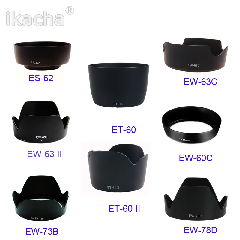 EW-60C ET-60 ES-62 EW-73B EW-78D ET-60 II EW-63C EW-63 II Камера бленда объектива для Canon Камера объектив