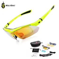 WOLFBIKE поляризованный Велоспорт Солнцезащитные очки Спорт на открытом воздухе MTB Дорога велосипед солнцезащитные очки Рыбалка вождения