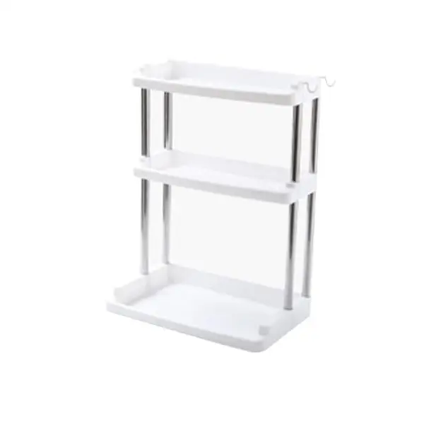 White 3 Layers Кухонные полки органайзеры пластиковые емкости для специй из нержавеющей стали настенные стойки подставки для специй банки Держатели Аксессуары для домашнего хранения - Цвет: White 3 Layers