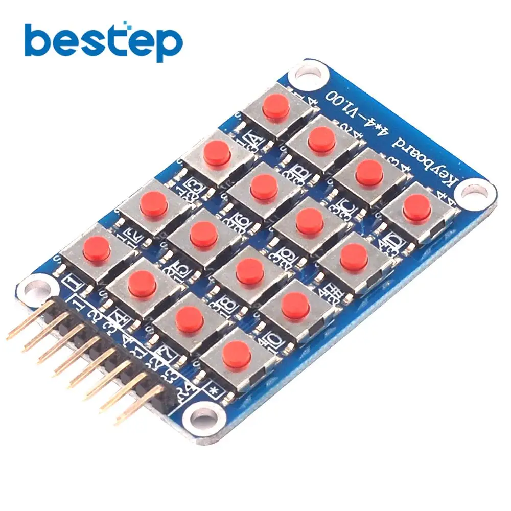 Microswitch 4*4 Matrix Keyboard 16-bit Key Independent Button MCU External Expansion Keyboard Module