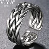 V.YA Big Size Thai Silver Ring For Men Women 925 Sterling Silver Ring Weave Shape Wedding Anniversary Fine Jewelry ► Photo 1/5