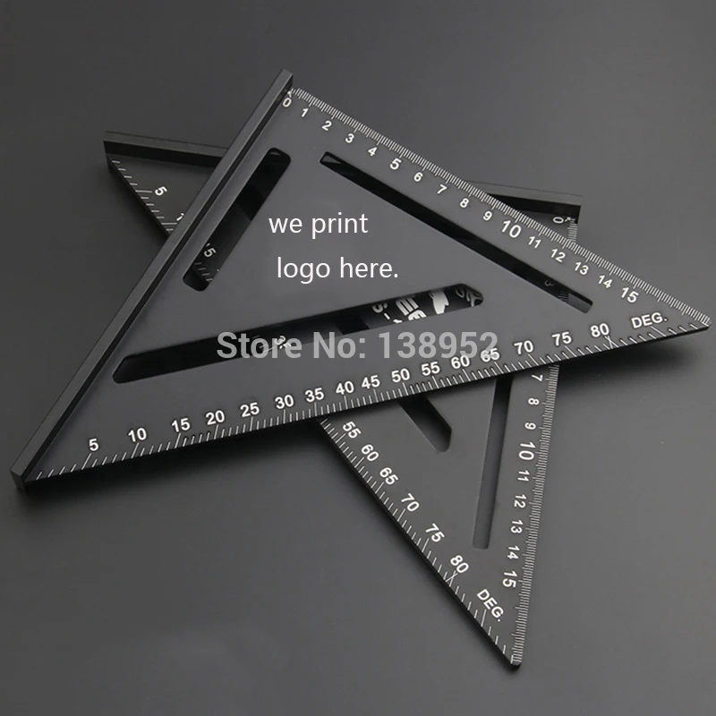1pcs Aluminun Alloy Triangle Ruler Angle Ruler 90 degrees Protractor For Home Builders DIY Artists Measuring Woodworking tools