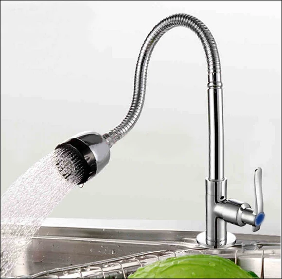 Brass Flexible Pipe Kitchen Faucet Water Taps For Kitchen