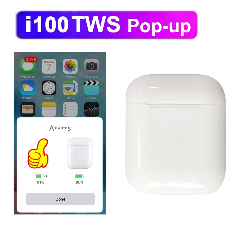 

i100 tws P-o-p up earphone bluetooth 5.0 wireless charging headset touch control earbuds pk w1 chip LK TE9 i20 i30 i90 i10 i80
