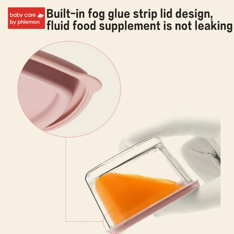 BabyCare 4Pcs/Set Baby Food Glass Crisper Baby Food Milk feeding Storage box  Infant Food Storage Portable tray Tableware Set