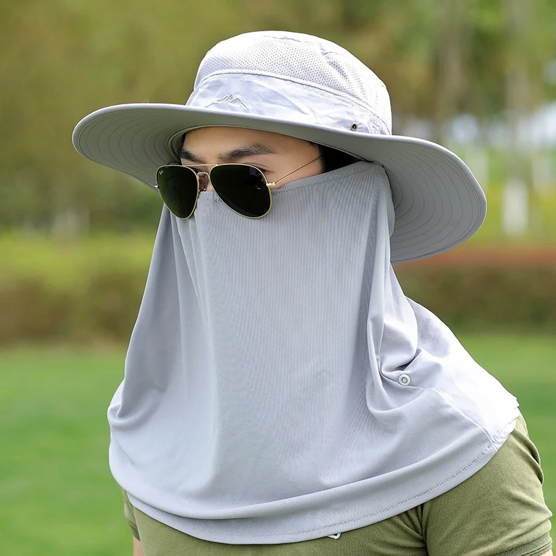 

Unisex Men Women Outdoor Fishing Caps Sunshade Protection Large Brimmed Hat Wide Brim Flap Hat Breathable Beach Cap