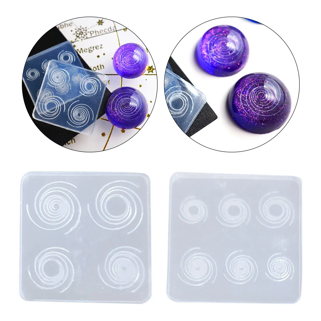 

DIY spiral Mold filling moule silicone resine jewelry making Tool Transparent Starry sky Silicone Mould Resin Decorative Craft