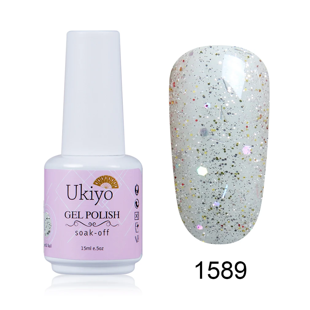 Ukiyo 15 мл гель лак Vernis полуперманентный УФ-гель для ногтей эмаль гель для ногтей геллак замачиваемый блеск лак для ногтей - Цвет: 1589