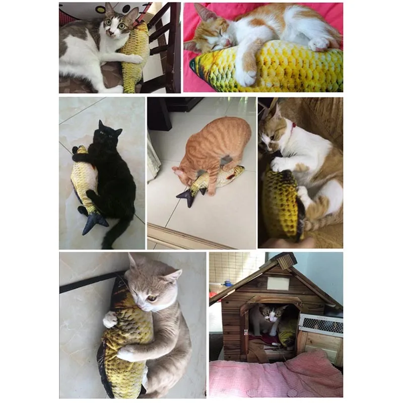 OnnPnnQ Cat Favor Fish plush Stuffed Sisal Fish Cat Scratch Board Scratching Toy For Pet Dogs Chasing Training Toys Cat Supplies6