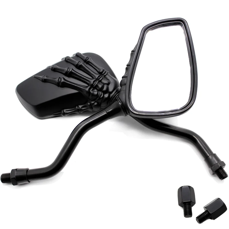 Roaopp 10MM Motorcycle Skeleton Mirrors For Harley Suzuki Kawasaki Honda Kymco Vespa SYM BMW Buell Aprilia Triumph Ducati KTM