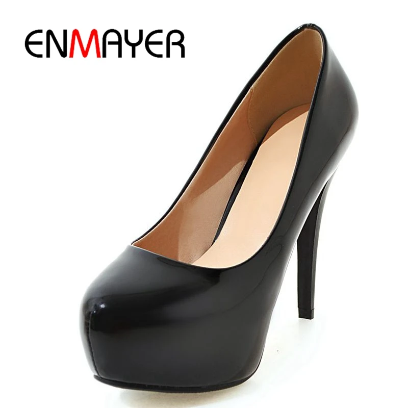 

ENMAYER 2020 New Sytle women platform high heel sandals Slid Pointed toe shoes Summer dandals Big size 34-43 ZYL049