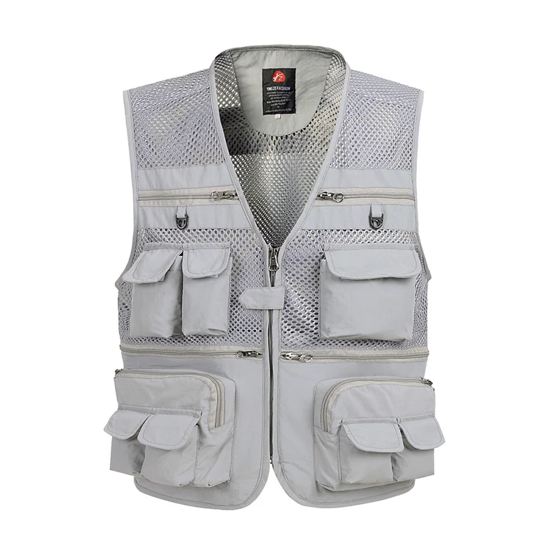 

Multi Pocket Baggy Vest For Men 2019 Summer Male Casual Thin Mesh Shooting Work Outerwear Sleeveless Jacket With Many Pockets