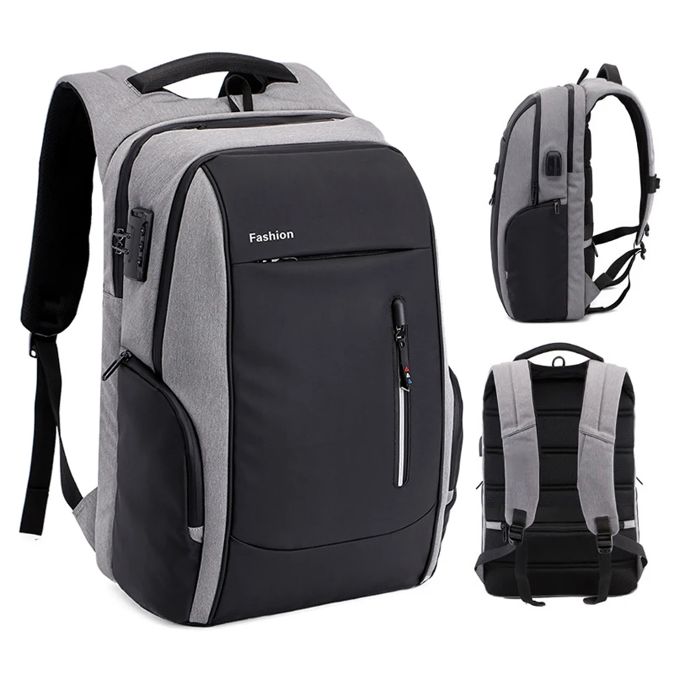 

Laptop Backpack Notebook 15.6 Inch Business Anti Theft Back Pack USB Charging Music Hole Smart Travel Bagpack Waterproof Bags