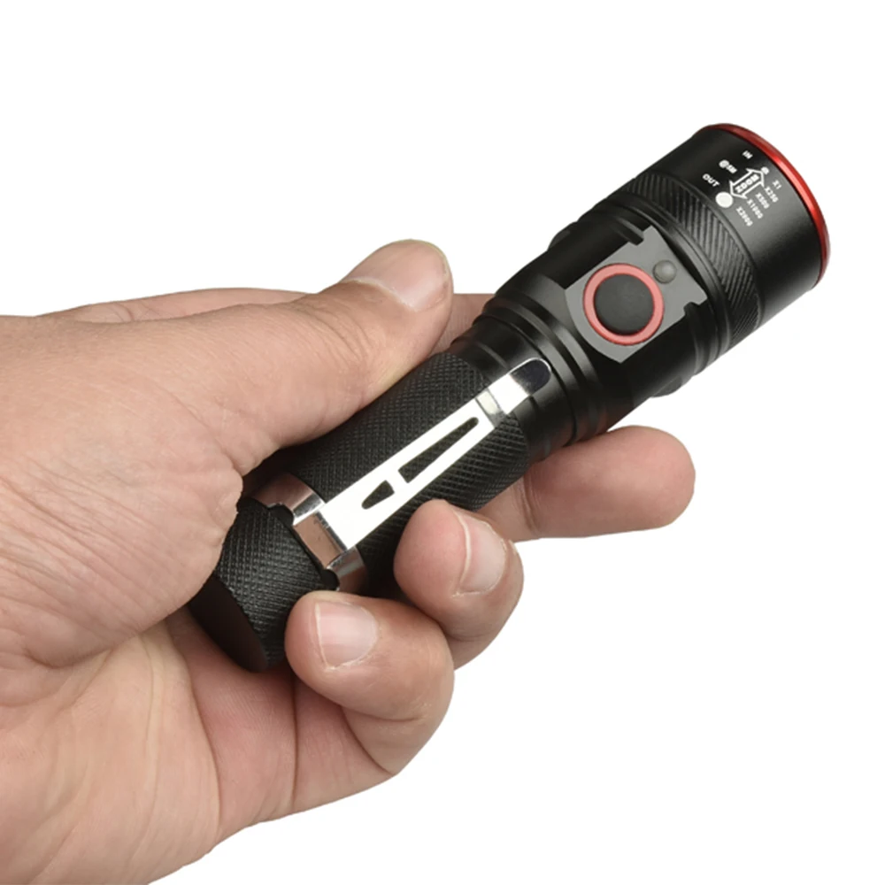 Фонарик перезаряжаемый от USB светодиодный масштабируемый с 3 режимами работы для