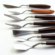 6 шт./компл. Нержавеющая сталь шпатель арт Scorper скребок для масляной краски картина маслом Лопата палитра формы для выпечки инструмент для перемешивания скребок пакет