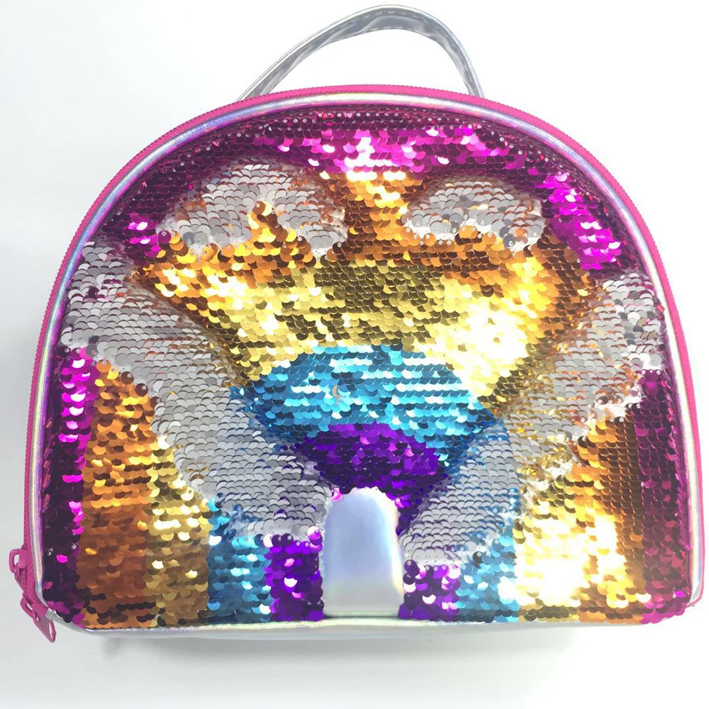 Волшебный Единорог блесток ланч бокс Розовый Русалка красочные Радуга Повседневная модная школьная сумка для девочек детей
